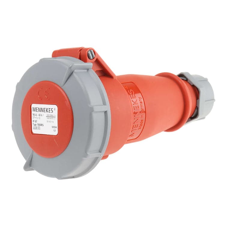 Toma aérea MENNEKES 550 · 16A 3P+N+T 415V rojo 6H IP67