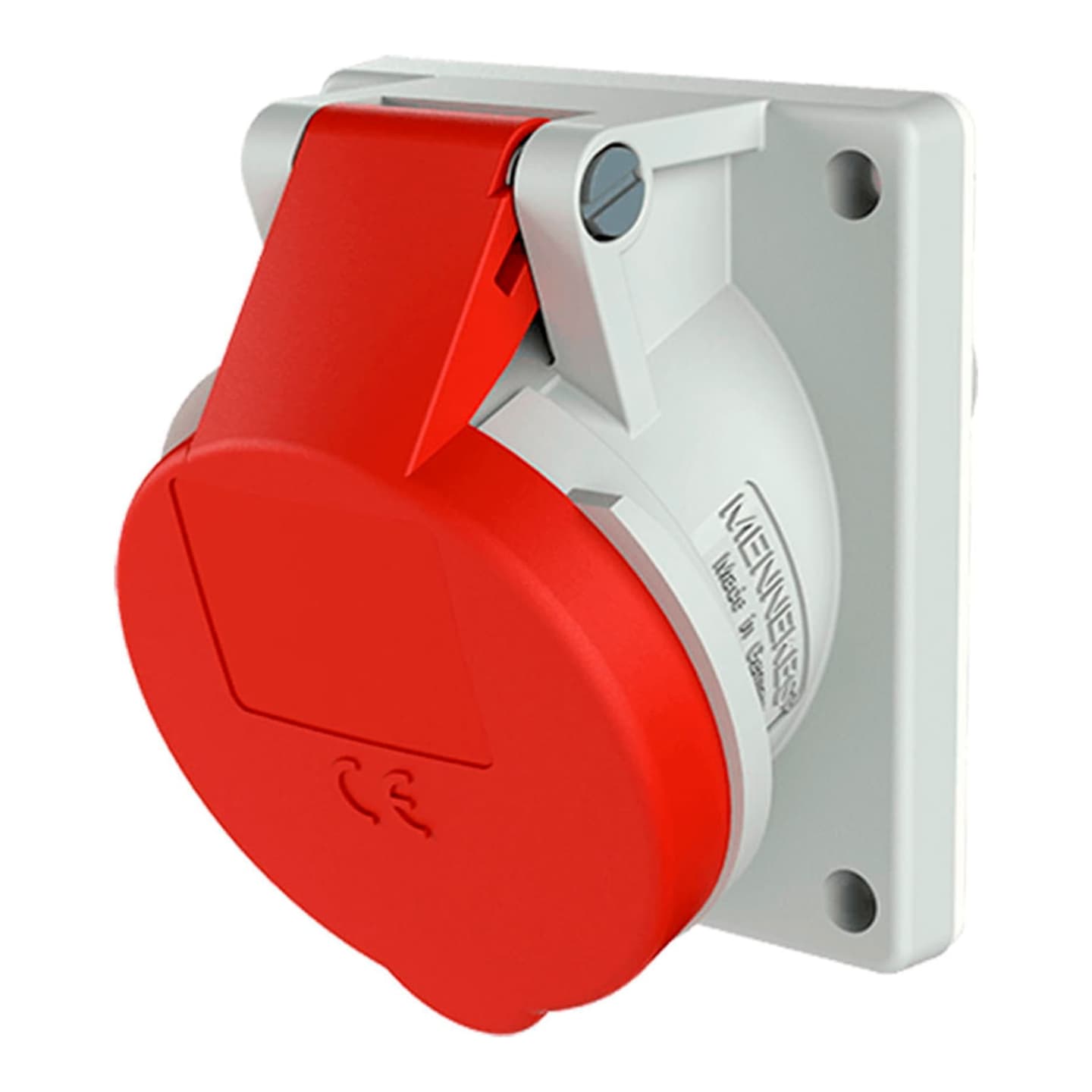 Toma empotrable MENNEKES 1496 · 32A 3P+T 415V rojo 6H IP44