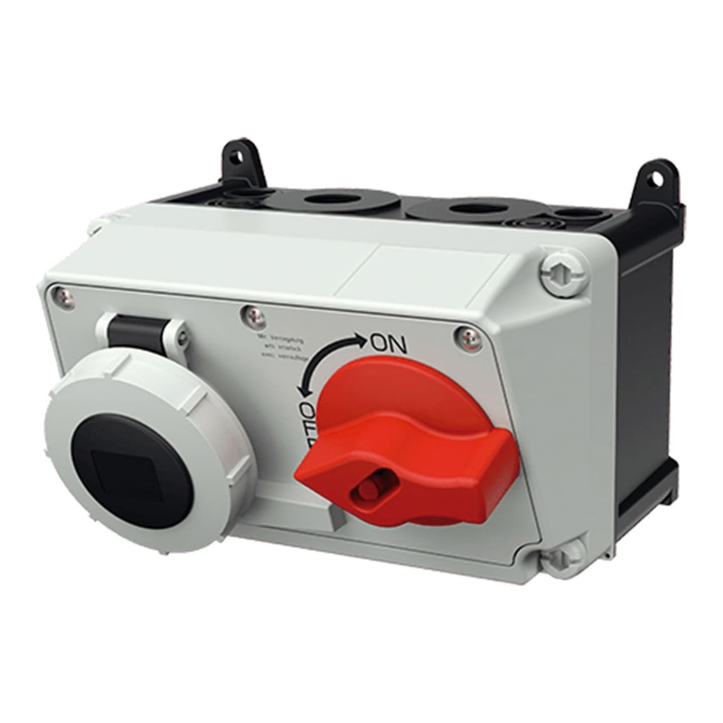 Toma visible MENNEKES 7635 · 32A 3P+T 500V con interruptor por enclavamiento mecánico negro 7H I