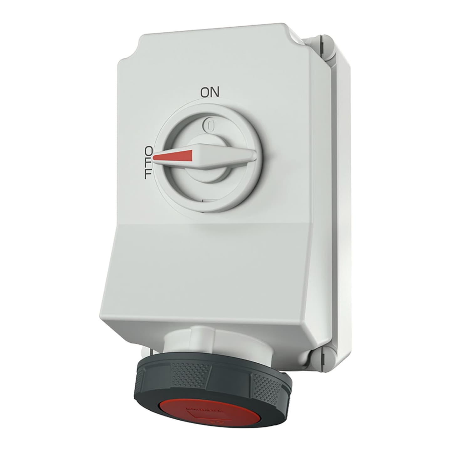 Toma visible MENNEKES 5744A · 63A 3P+T 440V con interruptor por enclavamiento mecánico rojo 11H I
