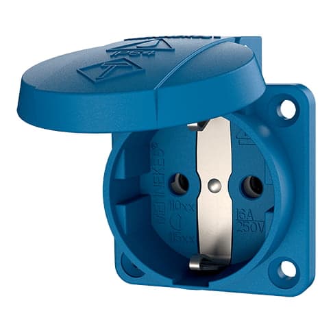 Toma empotrable schuko MENNEKES 11011 · azul 16A 2P+T 250V IP54