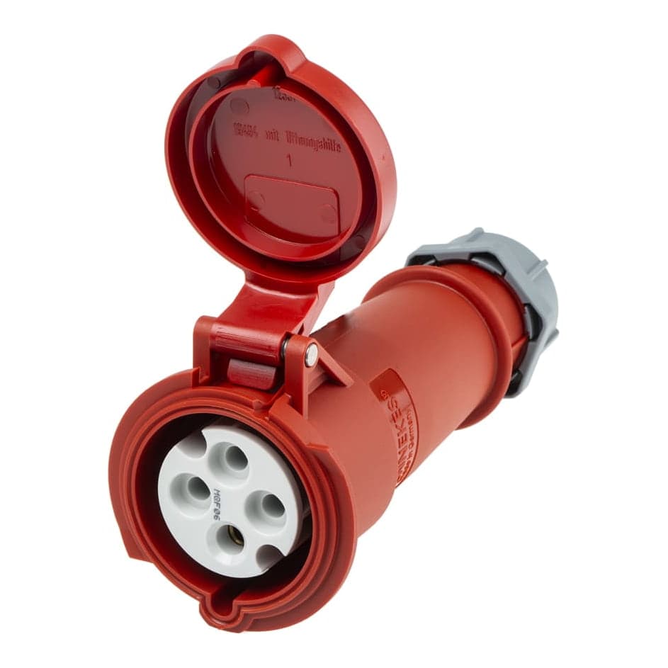 Toma aérea MENNEKES 526 · 32A 3P+T 415V rojo 6H IP44