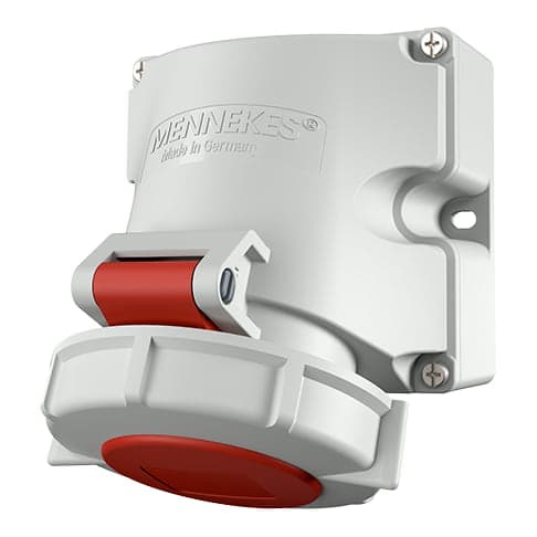 Toma visible MENNEKES 9531 · 16A 5P+N+T 415V rojo 6H IP67 libre de halogeno