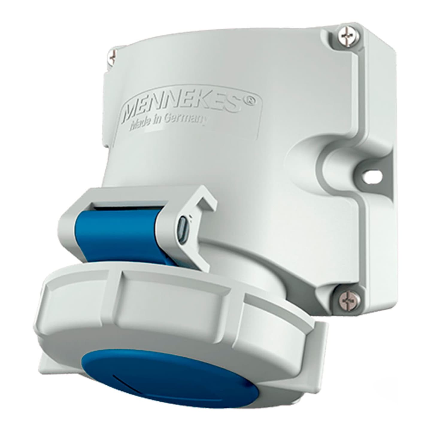 Toma visible MENNEKES 9301 · 16A 2P+T 250V azul 6H IP67 libre de halogeno