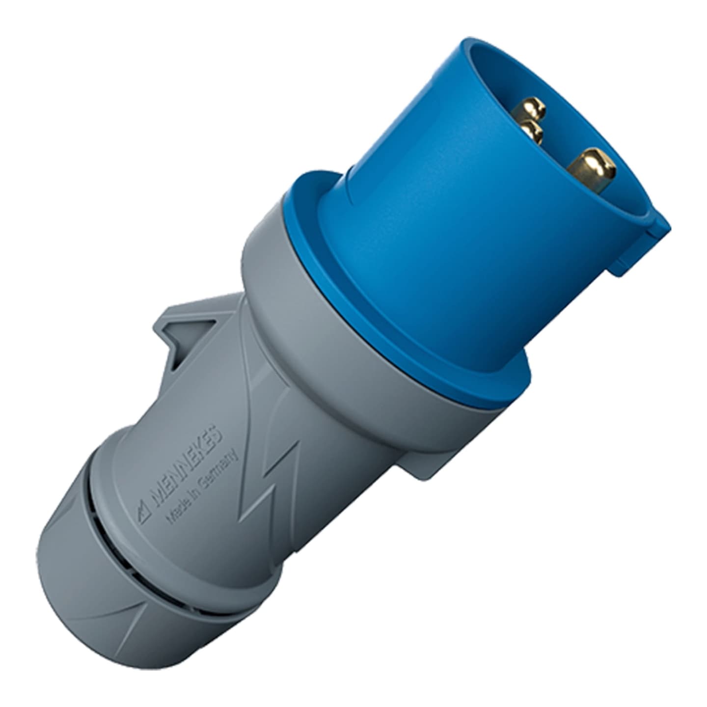 Enchufe MENNEKES 3204 · 16A 2P+T 250V azul 6H IP44 (2 CUERPOS) ex 248