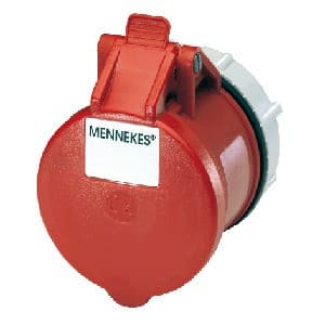 Toma empotrable MENNEKES 999 · 32A 3P+T 415V rojo 6H IP44