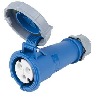 Toma aérea MENNEKES 552 · 32A 2P+T 250V azul 6H IP67