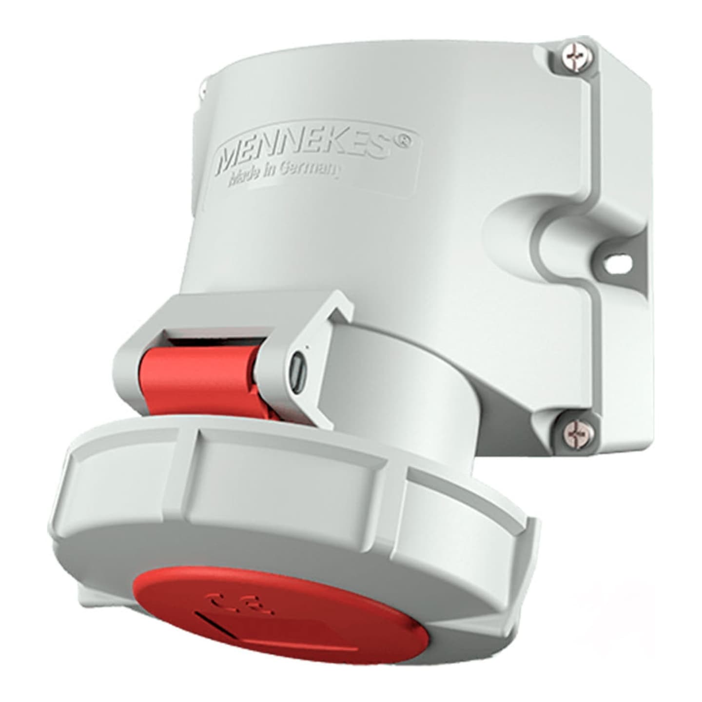 Toma visible MENNEKES 9372 · 32A 3P+T 415V rojo 6H Ip67Libre de halogeno