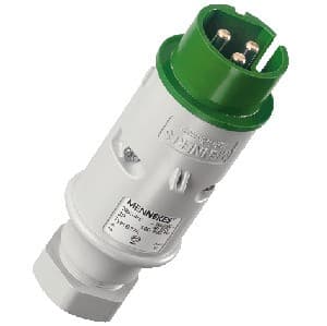 Enchufe MENNEKES 677A · 32A 2P+T 50V 4H 100-200Hz verde IP44