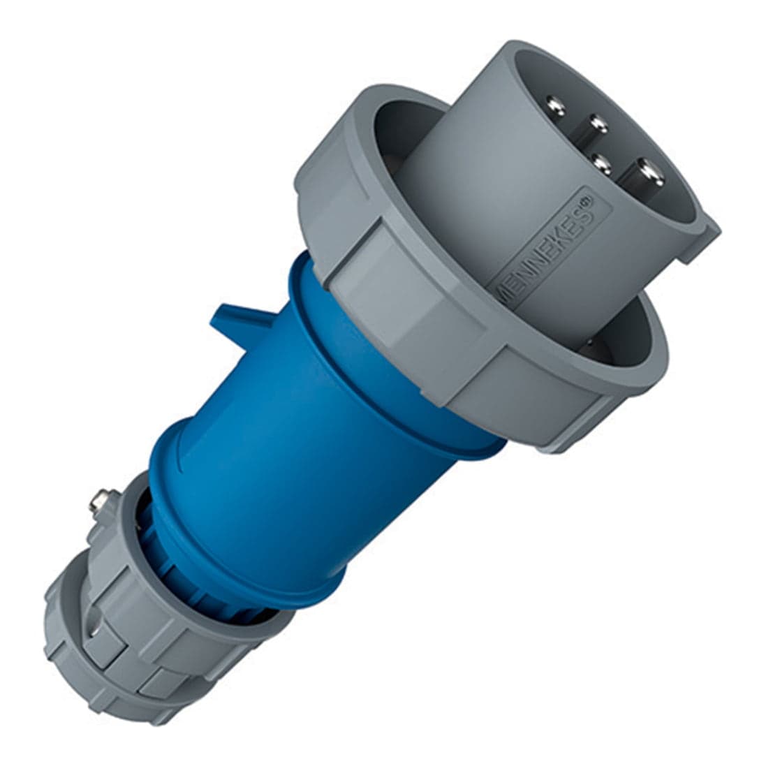 Enchufe industrial aéreo MENNEKES 3844 · 3P+T 32A 230V azul 9H IP67