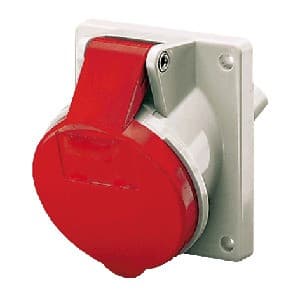 Toma empotrable MENNEKES 1473 · 16A 3P+N+T 415V rojo 6H IP44
