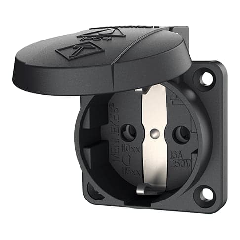 Toma empotrable schuko MENNEKES 11012 · negro 16A 2P+T 250V IP54