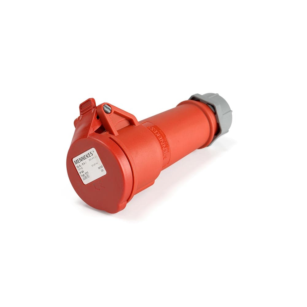 Toma aérea MENNEKES 511 · 16A 2P+T 415V rojo 9H IP44