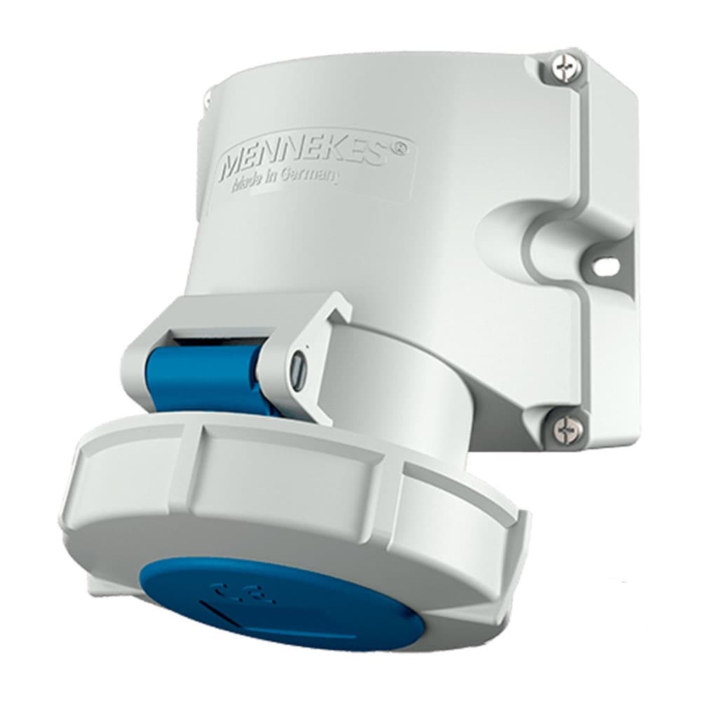 Toma visible MENNEKES 9371 · 32A 3P+T 250V azul 9H IP67 libre de halogeno IP67