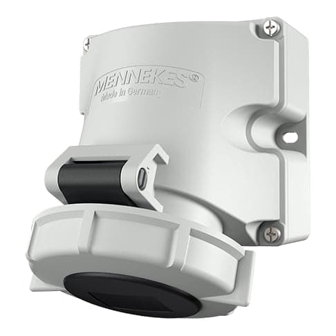 Toma visible MENNEKES 9323 · 16A 3P+T 500V negro 7H libre de halogeno IP67