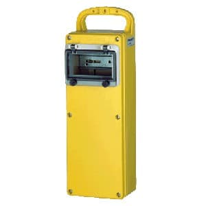 Caja portátil MENNEKES 70117 · amarillo de goma maciza evergum con riel DIN de 6 módulos +