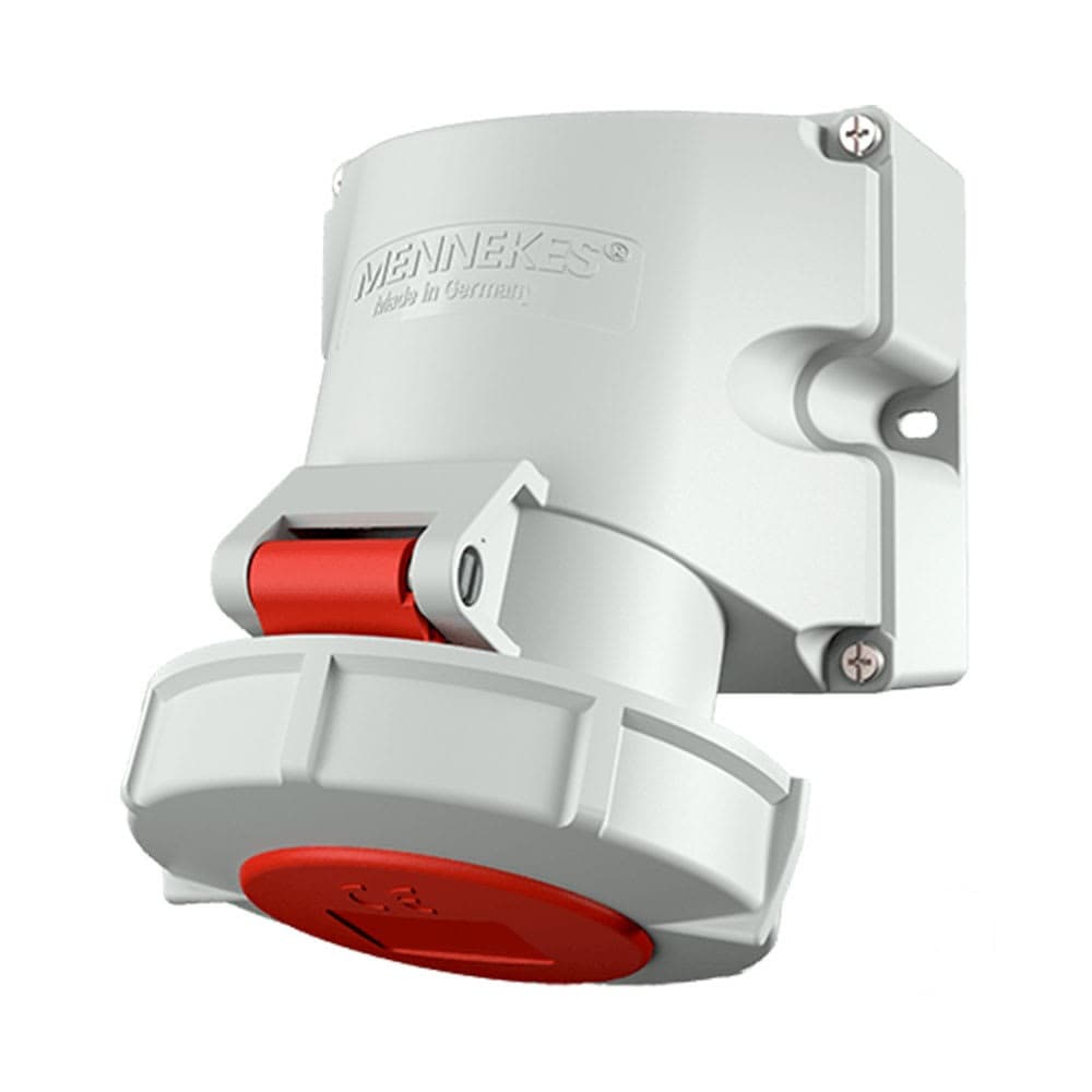 Toma visible MENNEKES 9562 · 32A 3P+T 440V para containers rojo 3H IP67 libre de halogeno