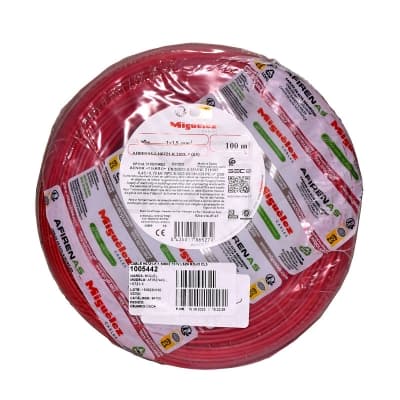 Cable MIGUELEZ · H07Z1-K 6mm², 450/750V libre de halógeno rojo, clase 5, x rollo (MIGUELEZ-CABLE-6MM-450/750V-5-ROJO)