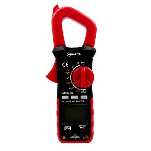 Pinza amperimétrica NARITA NAR8315C · 600A amperaje AC,VOLTAJE AC/DC