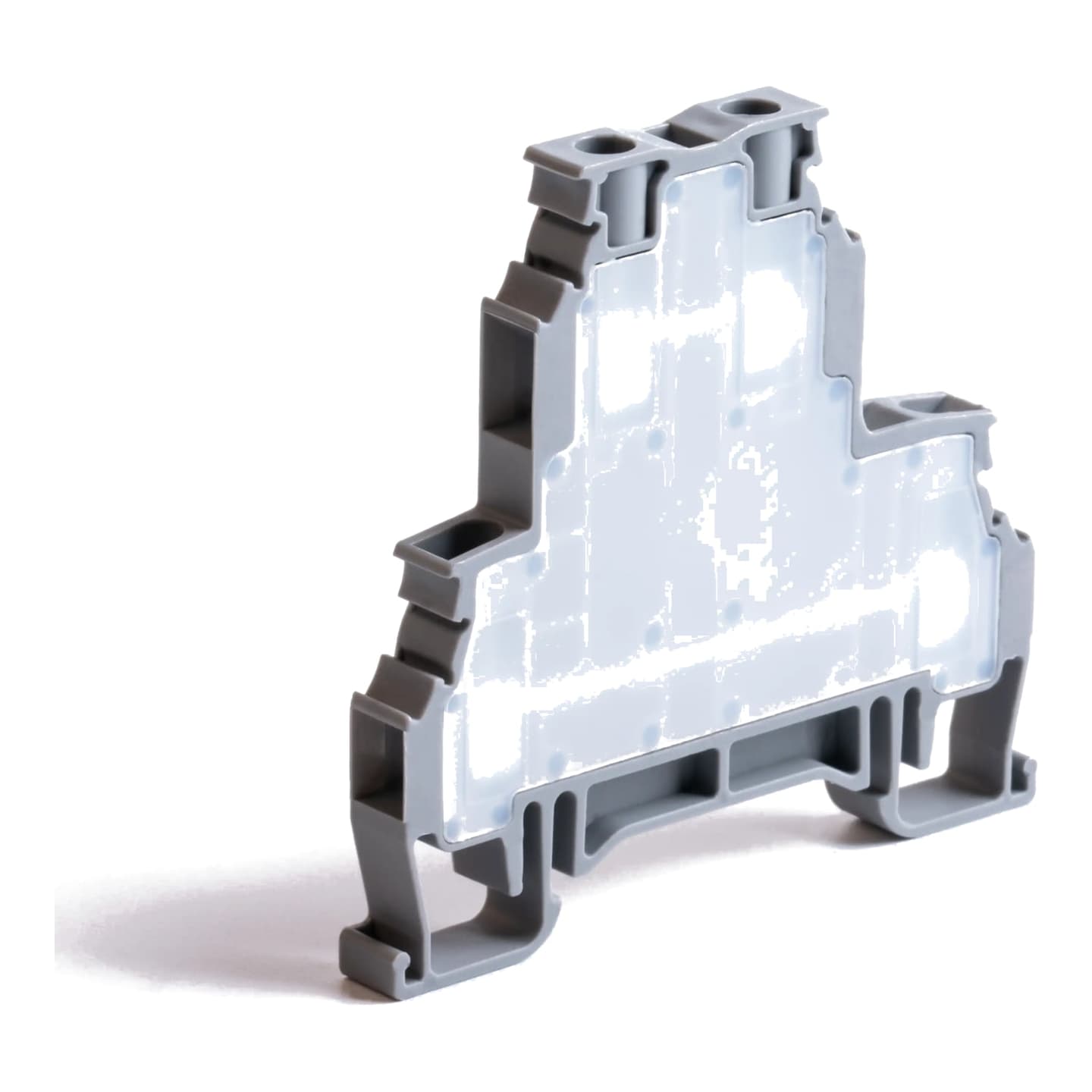 Bornera de doble piso para riel DIN ONKA MRK 4 · 4mm² tornillo gris (MRK-4-DOBLE)
