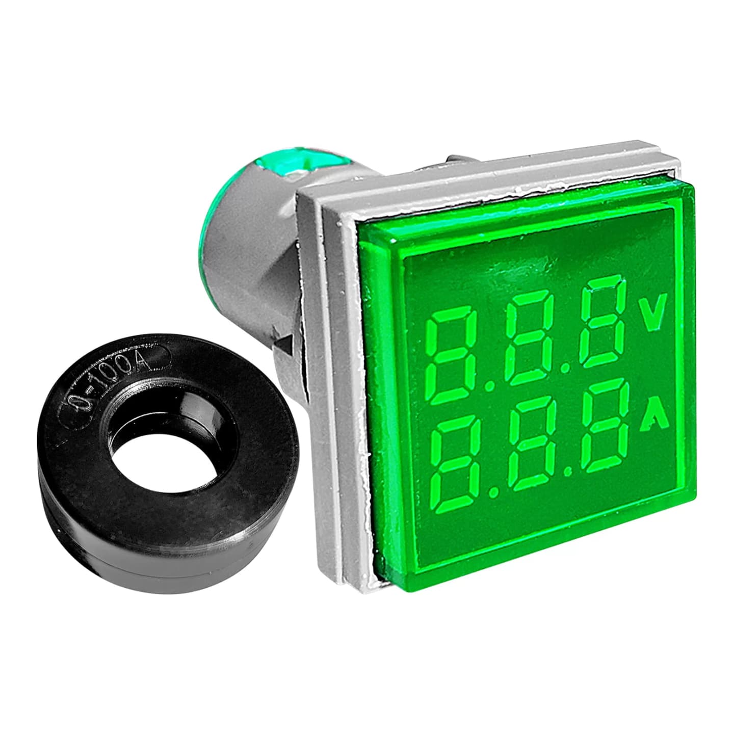 Imagen referencial de la serie: Piloto indicador de amperaje y voltaje OWEN ED16-22FVADV · 22mm verde 0–50A (9–36VDC / 65–480VAC)