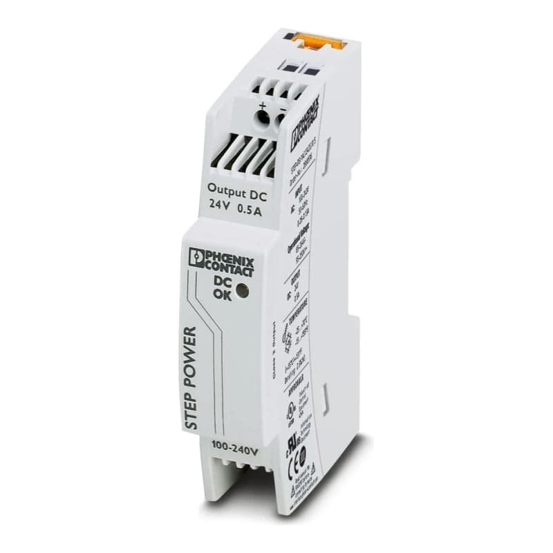 Fuente de alimentación step PHOENIX CONTACT 2868596 · 12W, in: 100-240VAC, out: 24VDC/0.5A