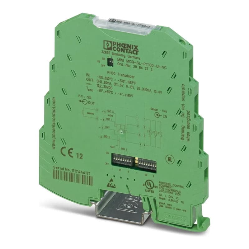Convertidor medición termoresistencias mini NCR-SL PHOENIX CONTACT 2864273 · PT100-UI-NC