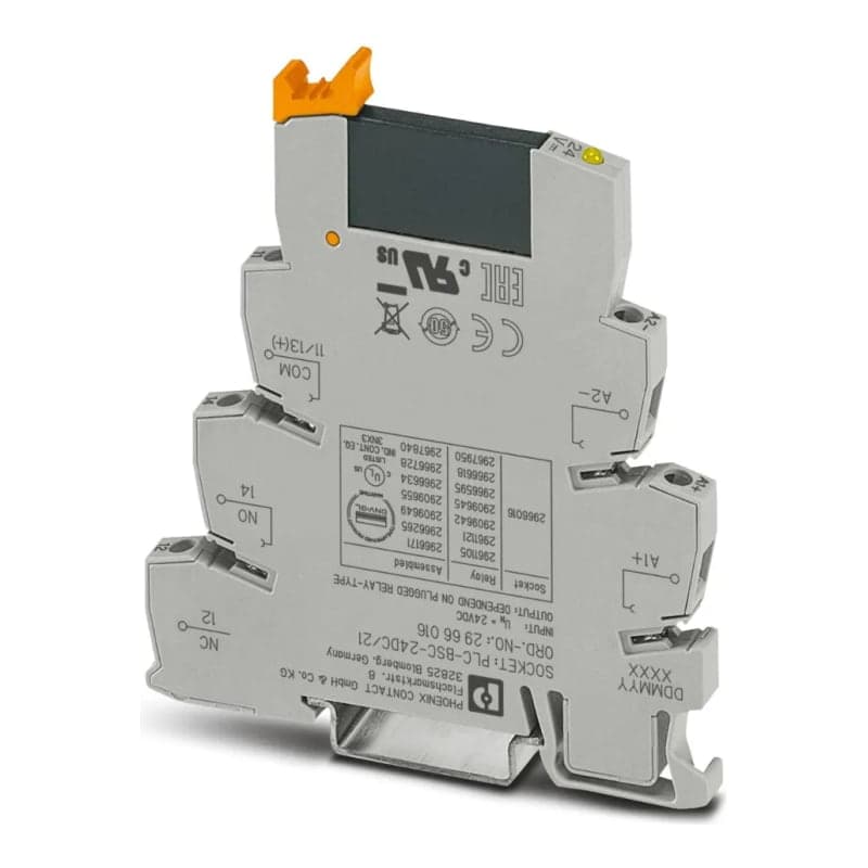 Relé estado sólido PLC-RSC PHOENIX CONTACT 2966634 · 24DC/21, 1NANC, 3A, 24VDC, con base, tornillo