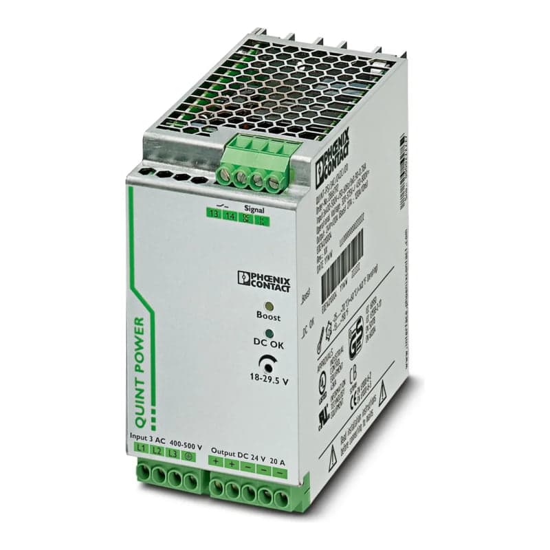 Fuente de alimentación quint PHOENIX CONTACT 2866792 · 480W, in: 400-500VAC - trifásica, out: 24VDC/20A