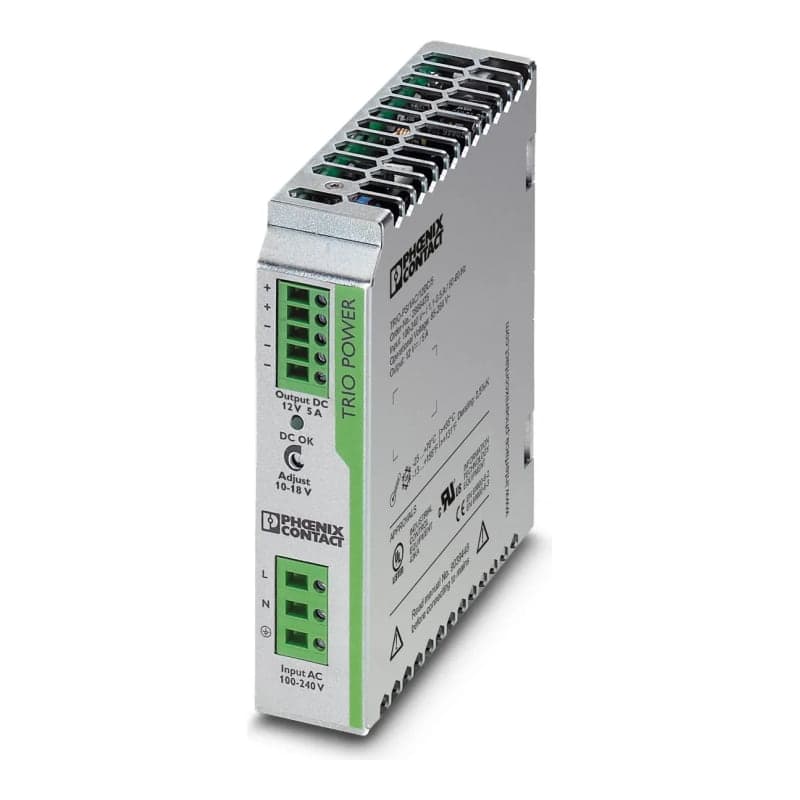 Fuente de alimentación trio PHOENIX CONTACT 2866475 · 60W, in: 100-240VAC, out: 12VDC/5A