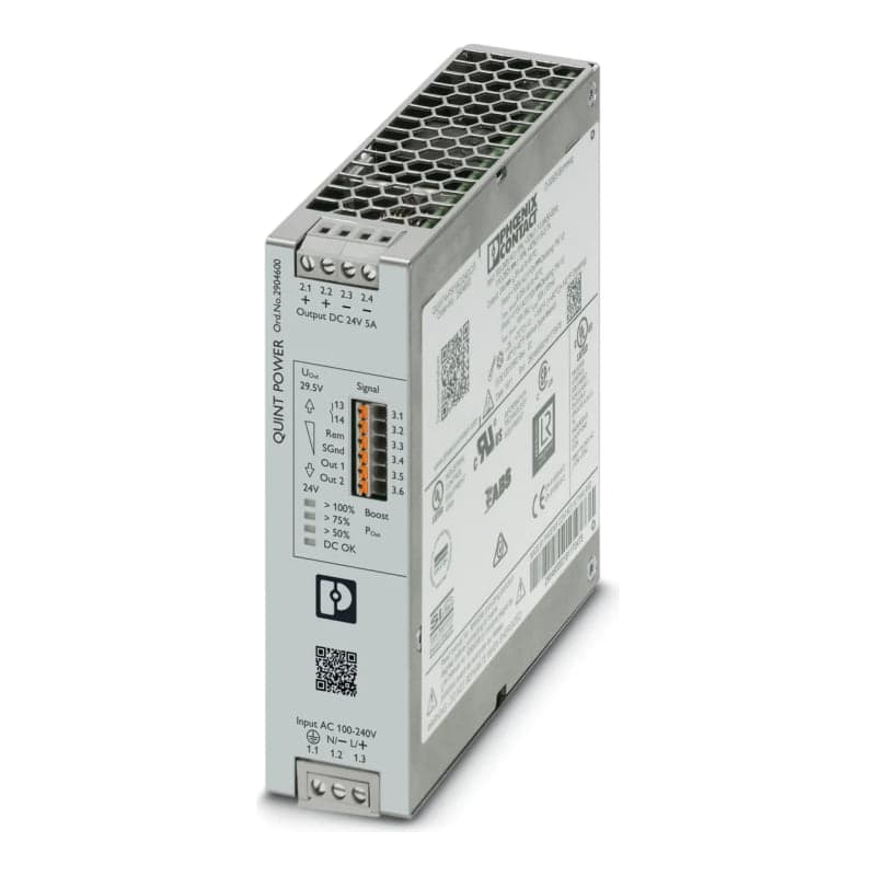Fuente de alimentación PHOENIX CONTACT 2904600 · QUINT4 120W, in: 100-240VAC, out: 24VDC/5A