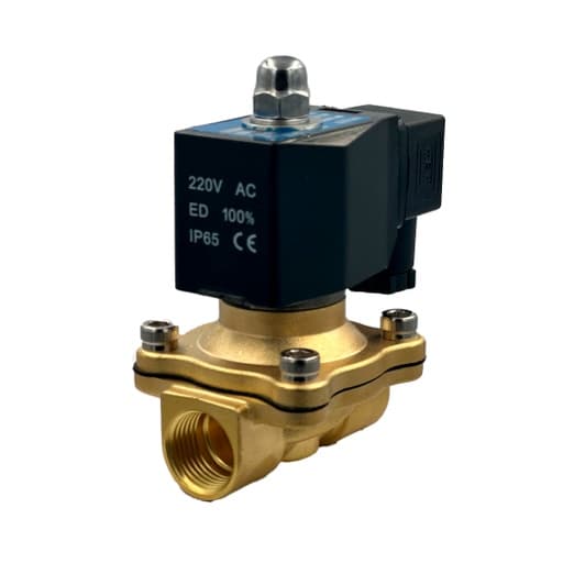 Válvula solenoide de latón PRESSURE CONTROL 2W-160-15 · conexión de 1/2" NPT, FKM, 220VAC