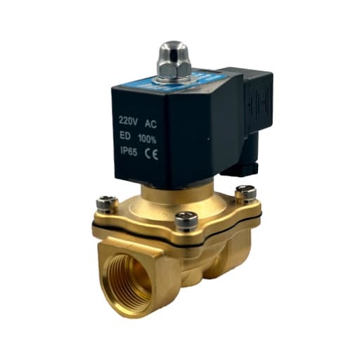Válvula solenoide de latón PRESSURE CONTROL 2W-200-20 · conexión de 3/4" NPT, FKM, 220VAC