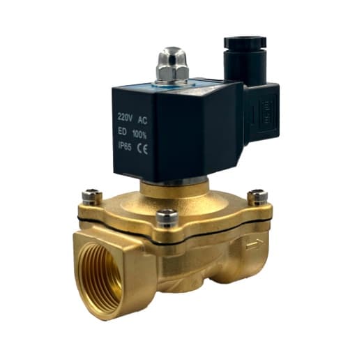 Válvula solenoide de latón PRESSURE CONTROL 2W-250-25 · conexión de 1" NPT, FKM, 220VAC