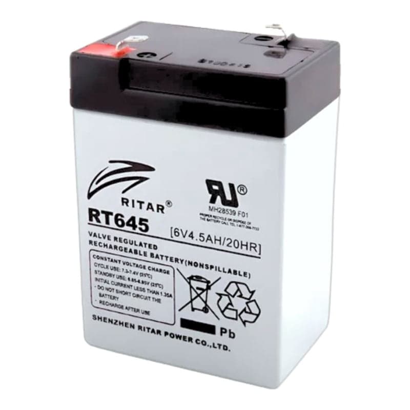 Batería VRLA AGM RITAR RT645 · 6V 4.5Ah