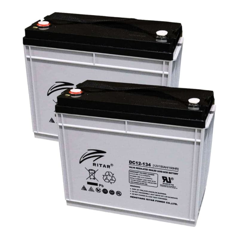Baterías AGM RITAR · 12V 150Ah DC (pack x2) (RITAR-BATERIA-AGM-12V-150AH-PACK2)