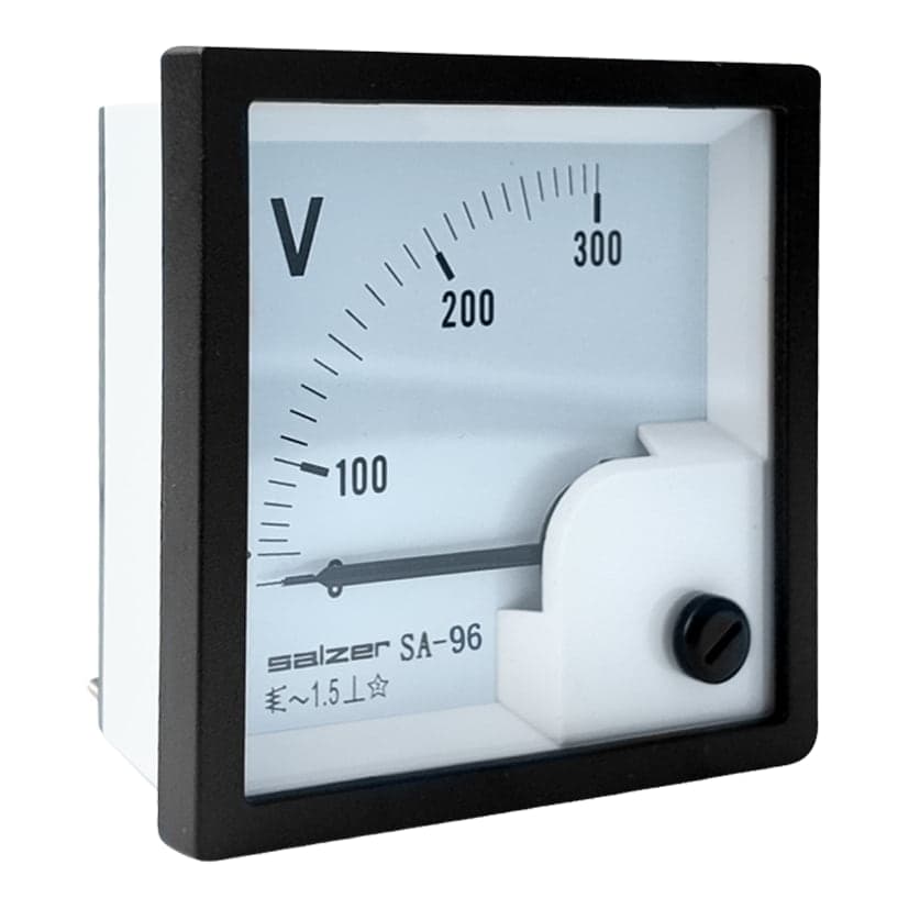 Voltímetro analógico SALZER SA-96V · 96x96mm 300VAC clase 1.5 (SA-96V-300V)
