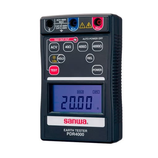 Telurómetro digital SANWA PDR4000 · mide 40Ω/400Ω/4000Ω, ideal para pruebas de puesta A ti
