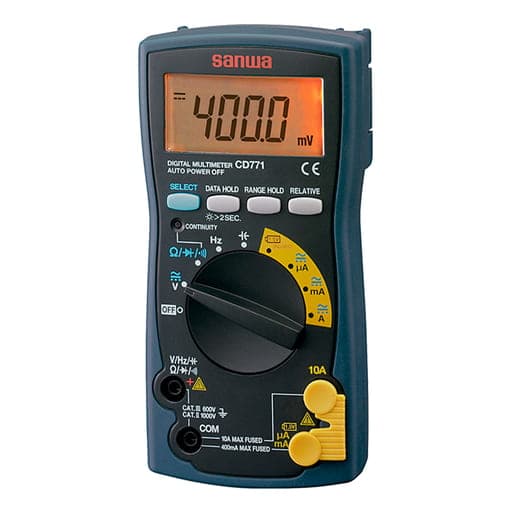 Multímetro digital SANWA CD771 · 600V AC/DC, frecuencia, capacitancia Y diodos
