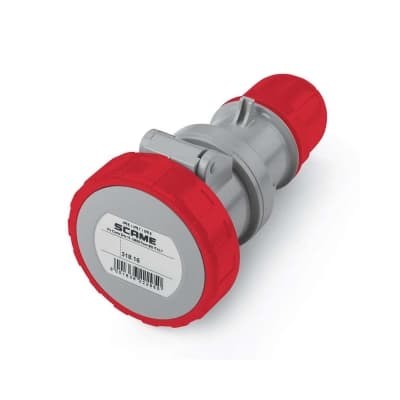 Tomacorriente aéreo industrial SCAME 318.1648 · 2x16A+T 415V IP67 9h optima