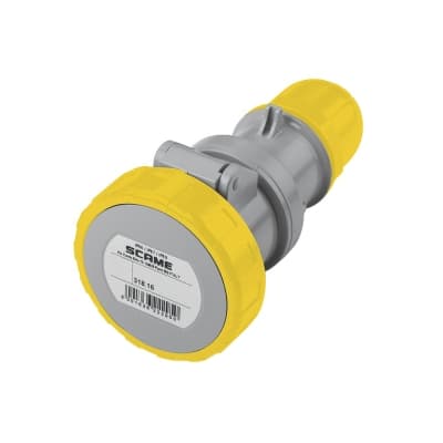 Tomacorriente aéreo industrial SCAME 318.164 · 2x16A+T 130V IP67 4h optima