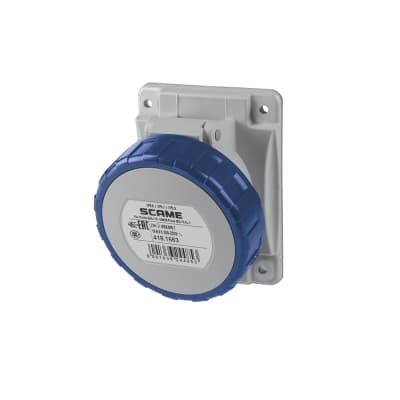 Tomacorriente para empotrar inclinado SCAME 418.1663 · 2x16A+T 250V IP67 6h optima