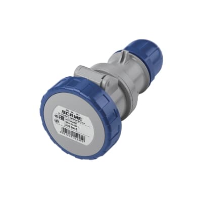 Tomacorriente aéreo industrial SCAME 318.1643 · 2x16A+T 250V IP67 6h optima