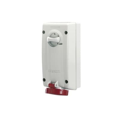 Tomacorriente para adosar con enclavamiento SCAME 561.3286 · 3x32A+T 415V IP67 6h Advance2