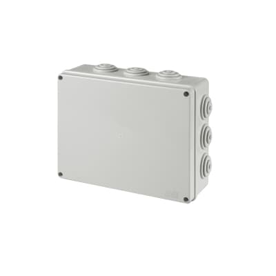 Caja de derivación PVC SCAME 685.007 · 190x140x70mm con 10 pasacables PG29 IP55