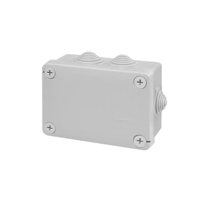 Caja de derivación PVC SCAME 689.005 · 120x80x50mm con 6 pasacables PG21 IP55