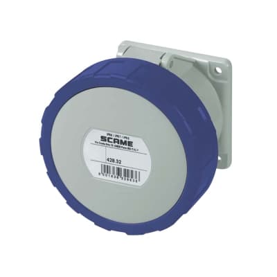 Tomacorriente para empotrar recto SCAME 428.3264 · 3x32A+T 250V IP67 9h optima
