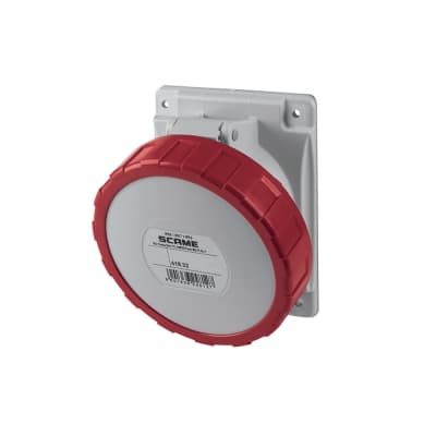 Imagen referencial de la serie: Tomacorriente para empotrar inclinado SCAME 418.32664 · 3x32A+T 440V IP67 3h optima