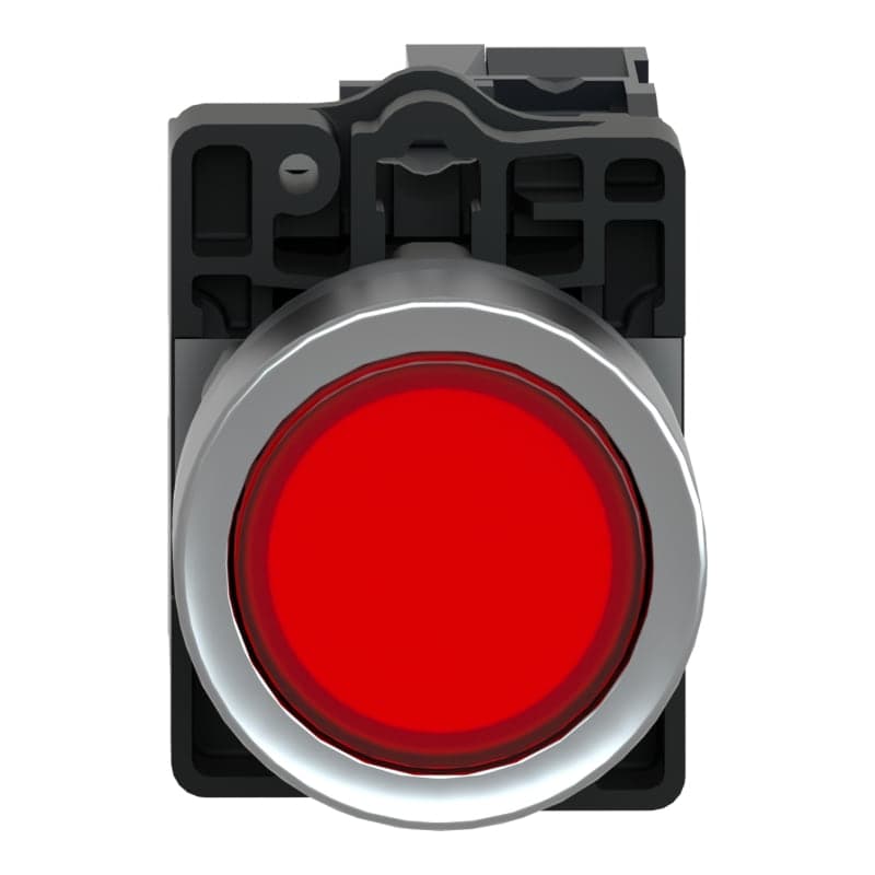 Pulsador luminoso plástico SCHNEIDER XA2EW34M1 · rojo 22mm 220VAC con LED 1NA Harmony easy