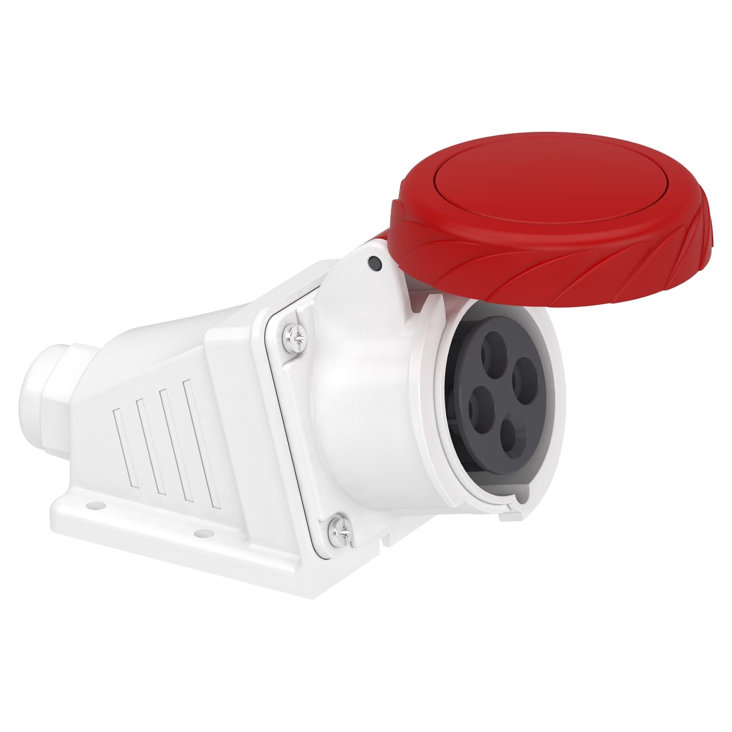 Toma industrial adosable SCHNEIDER PKF16W734 · 3P+T 16A 380/415VAC rojo 6H IP67
